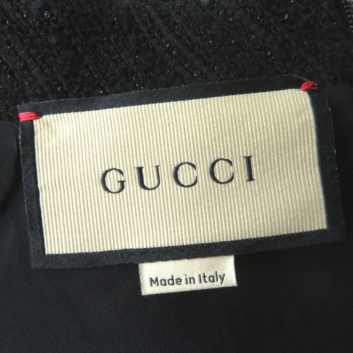 Gucci GG Button Tweed Dress Black 40