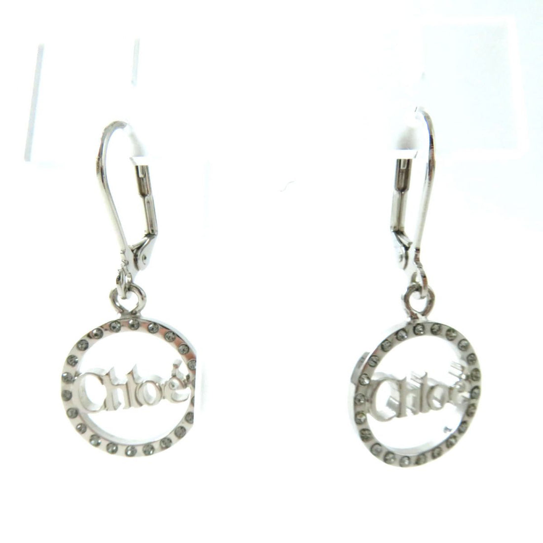 Chloe Silver Crystal Logo Earrings 2E0523 AK9