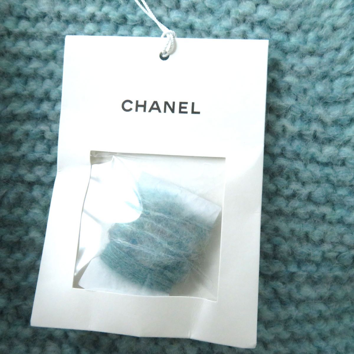 Chanel Alpaca Blend Knit Cardigan Light Blue