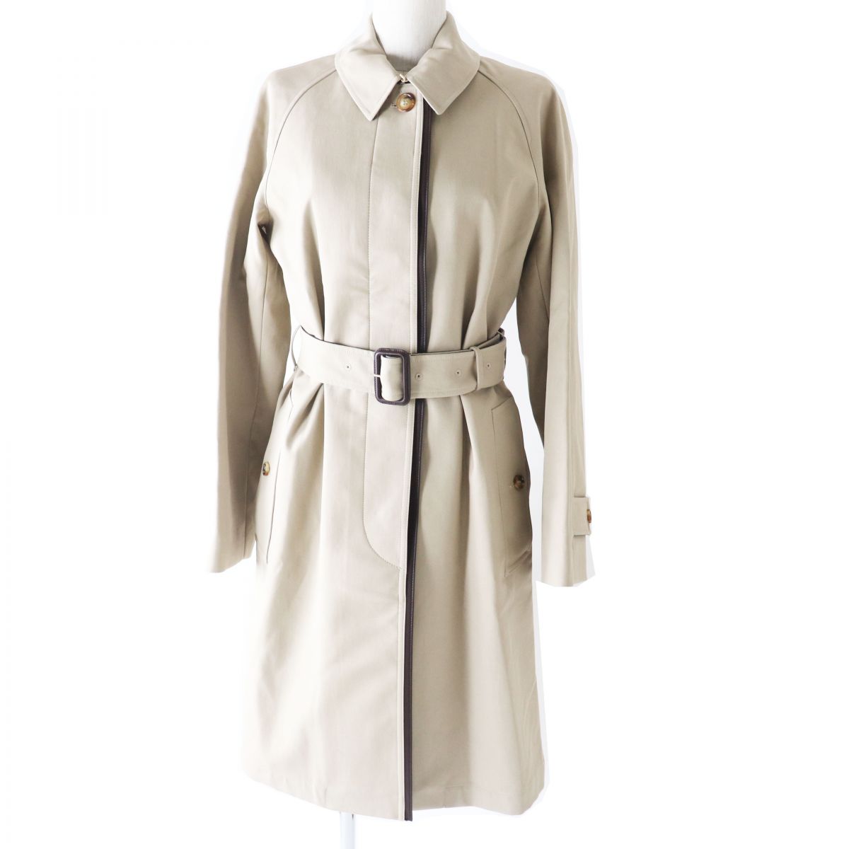 Burberry Women's Leather Trimmed Long Coat