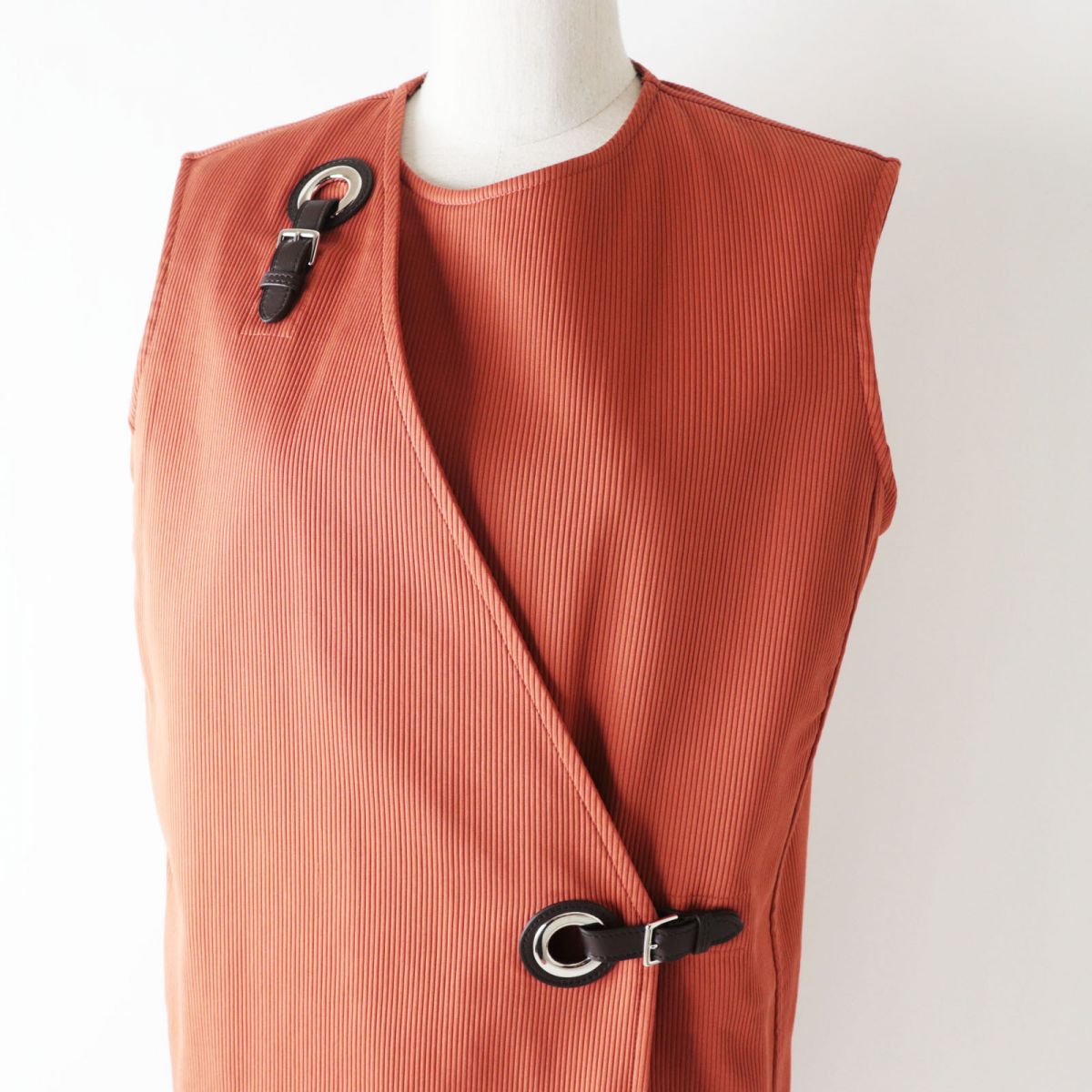 Hermes Women's Long Vest Terracotta Size 40