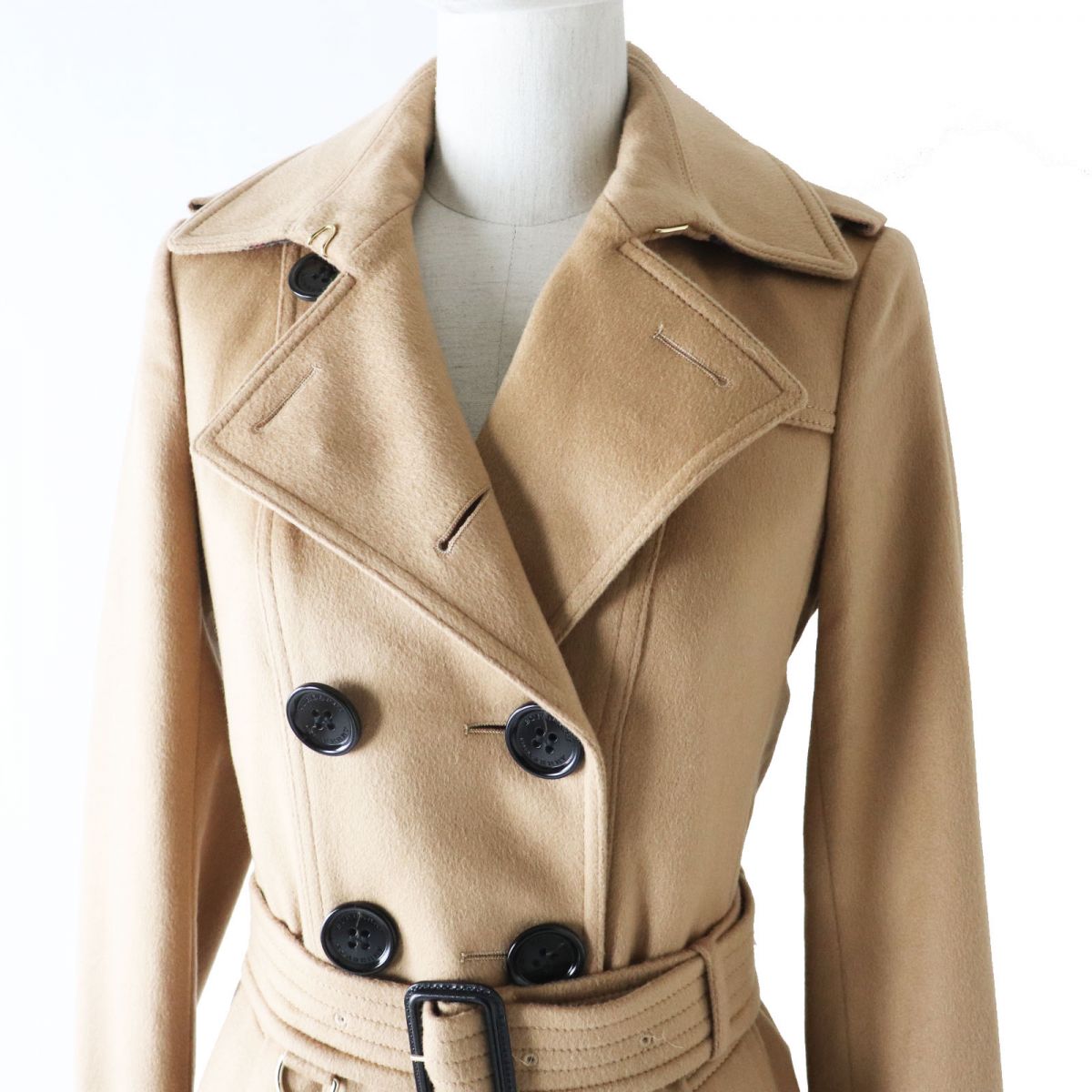 Burberry Sandringham Cashmere Trench Coat Camel 36