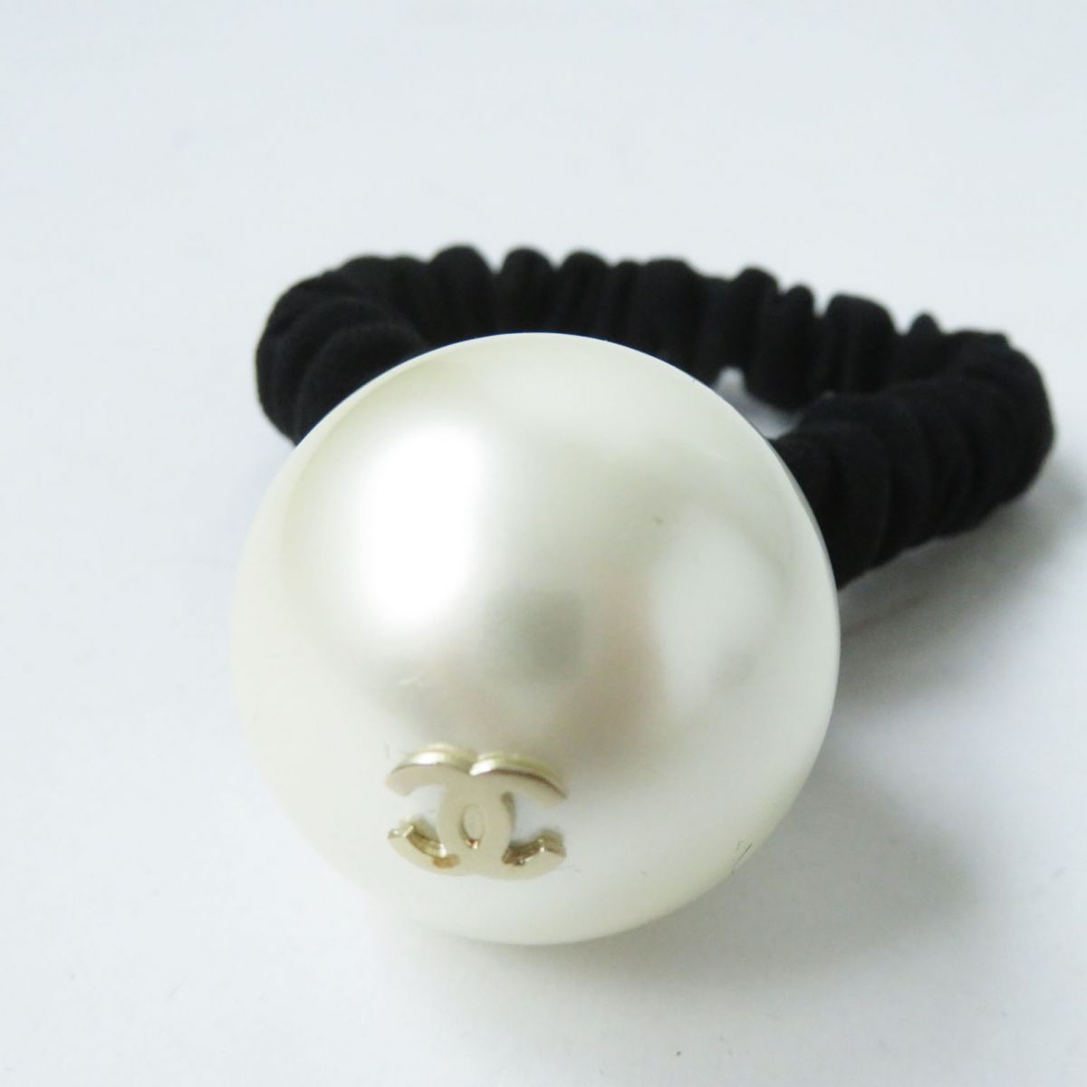 Chanel Coco Mark Faux Pearl Hair Elastic