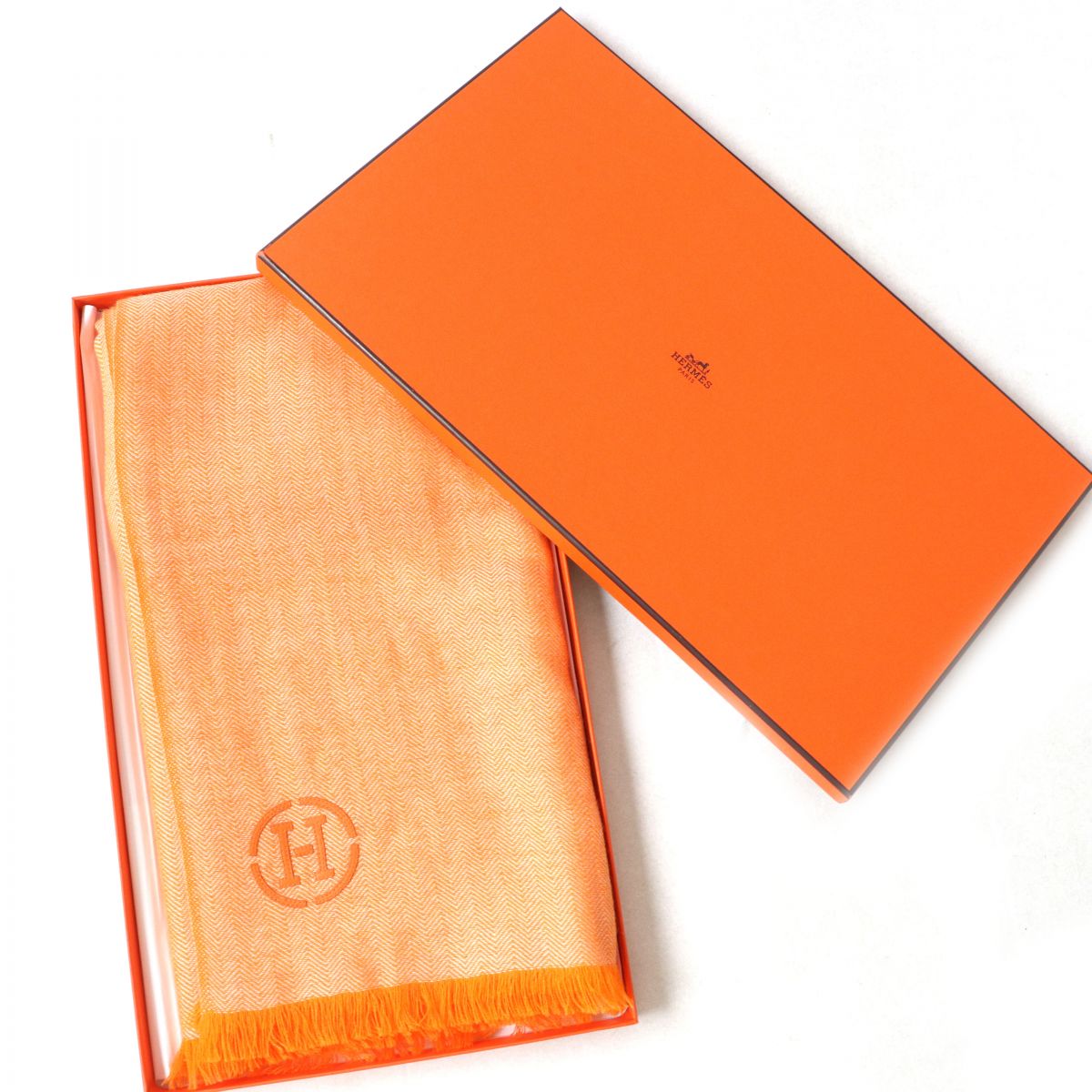 Hermes Himalayan Lamb Leather Cashmere Scarf