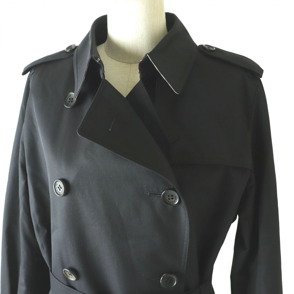 Burberry Wool Trench Coat Black Size 44