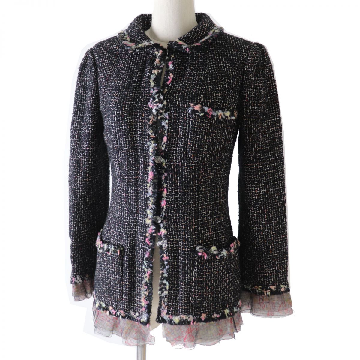 Chanel Women's Chiffon Tweed Jacket 40