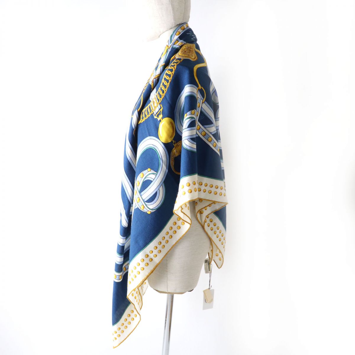 Hermes Cashmere Silk Stole Blue