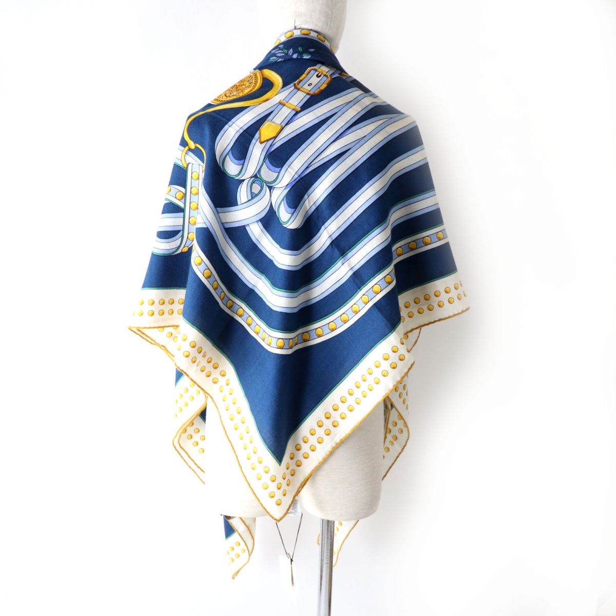 Hermes Cashmere Silk Stole Blue