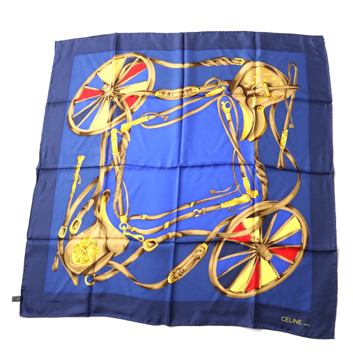 Celine Vintage Silk Scarf Horse Harness Pattern