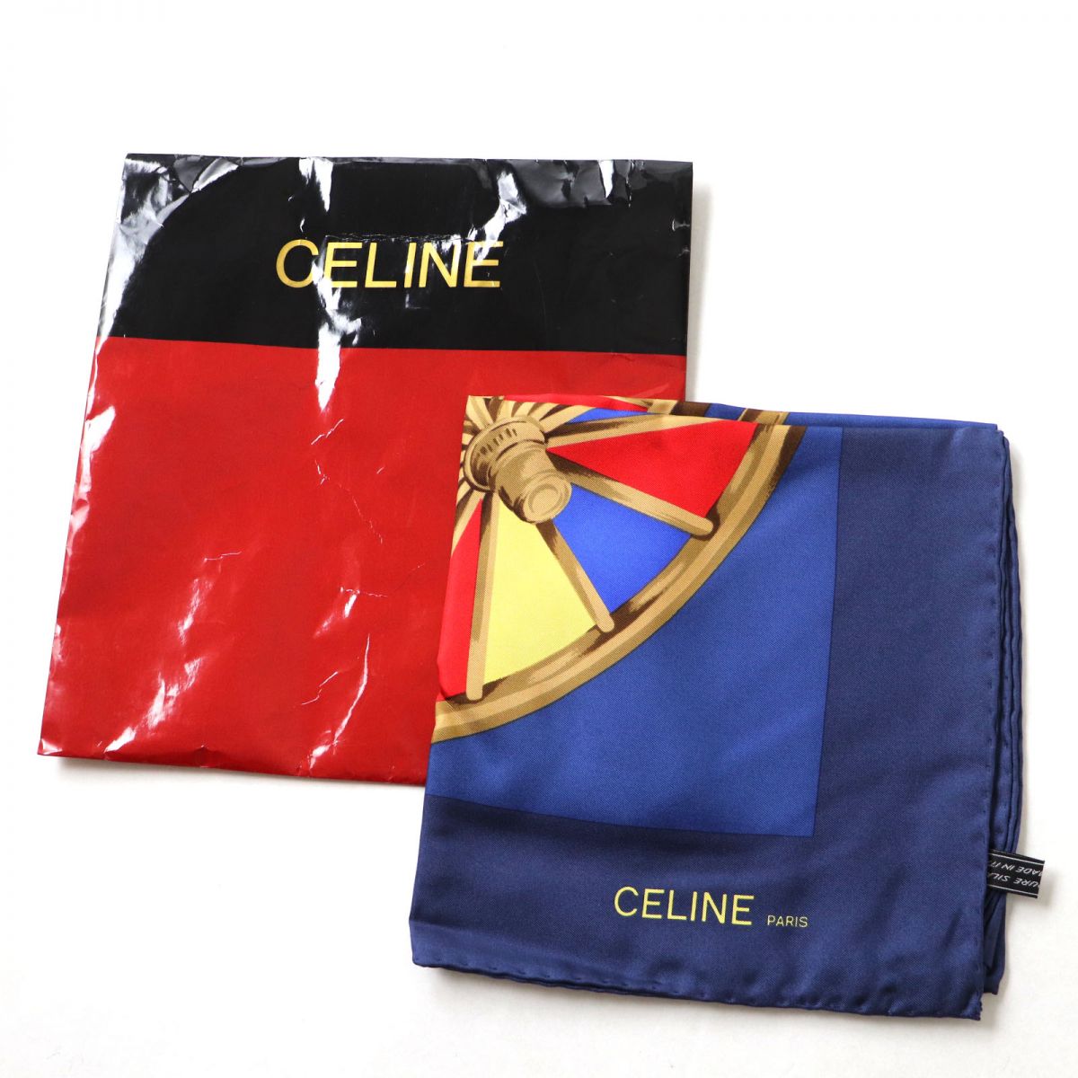 Celine Vintage Silk Scarf Horse Harness Pattern