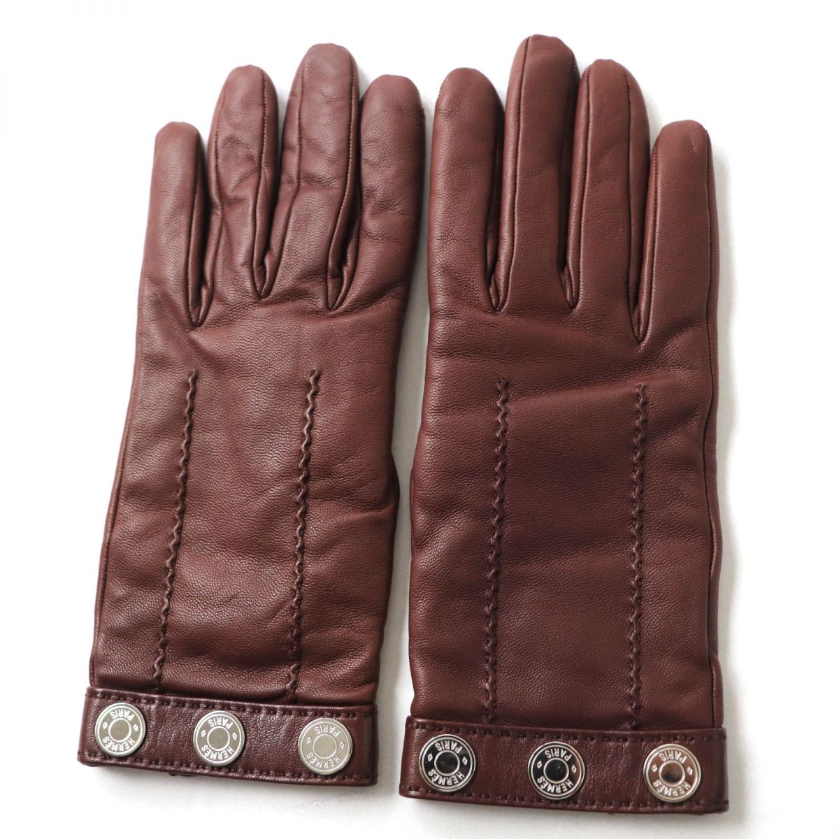 Hermes Women's Lambskin Gloves Bordeaux