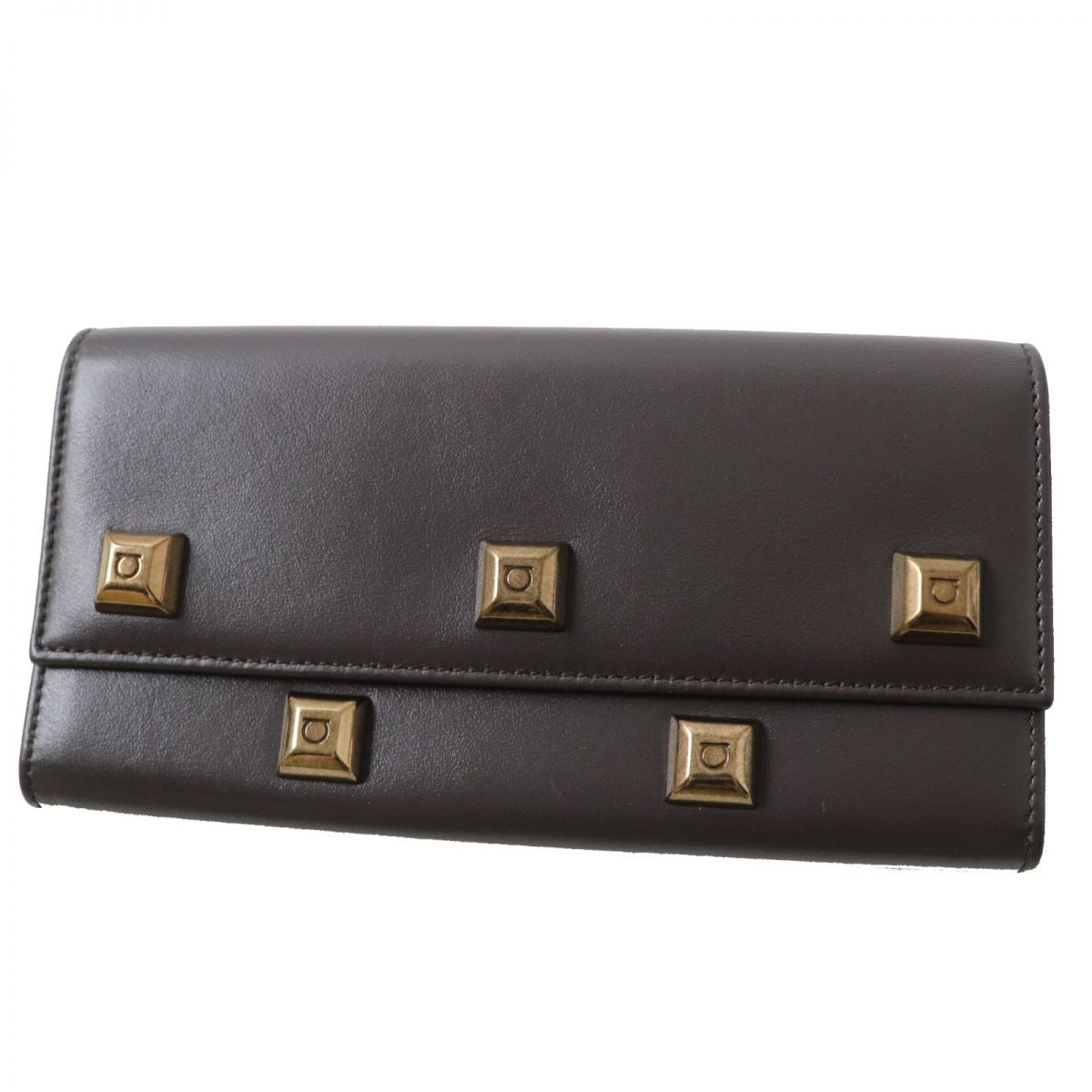 Salvatore Ferragamo Gancini Studded Leather Wallet