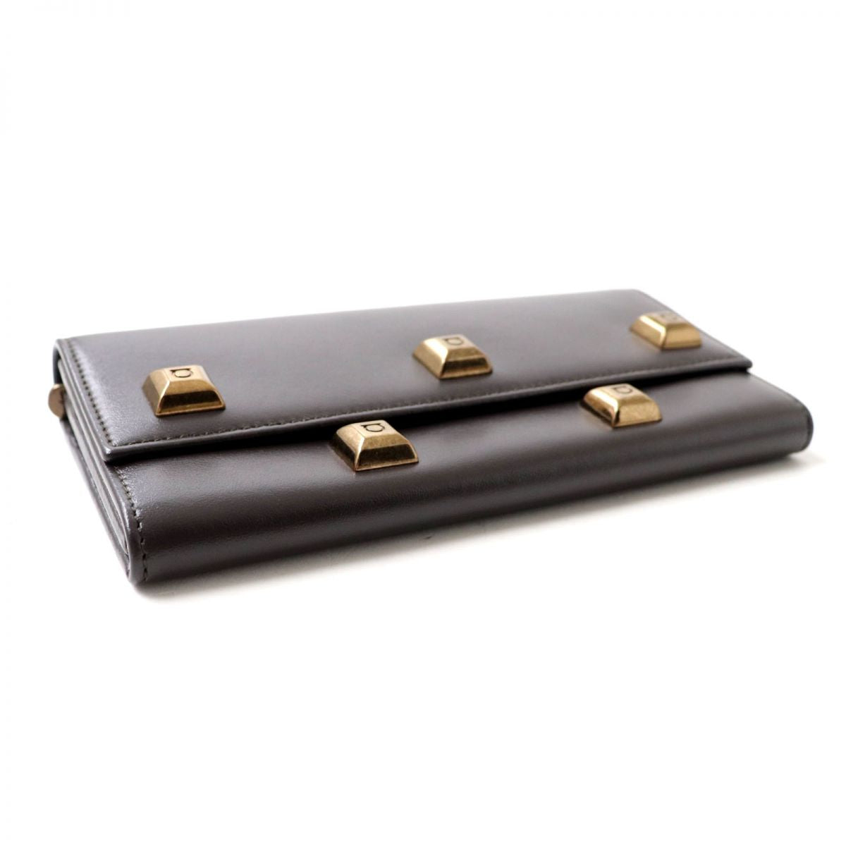 Salvatore Ferragamo Gancini Studded Leather Wallet