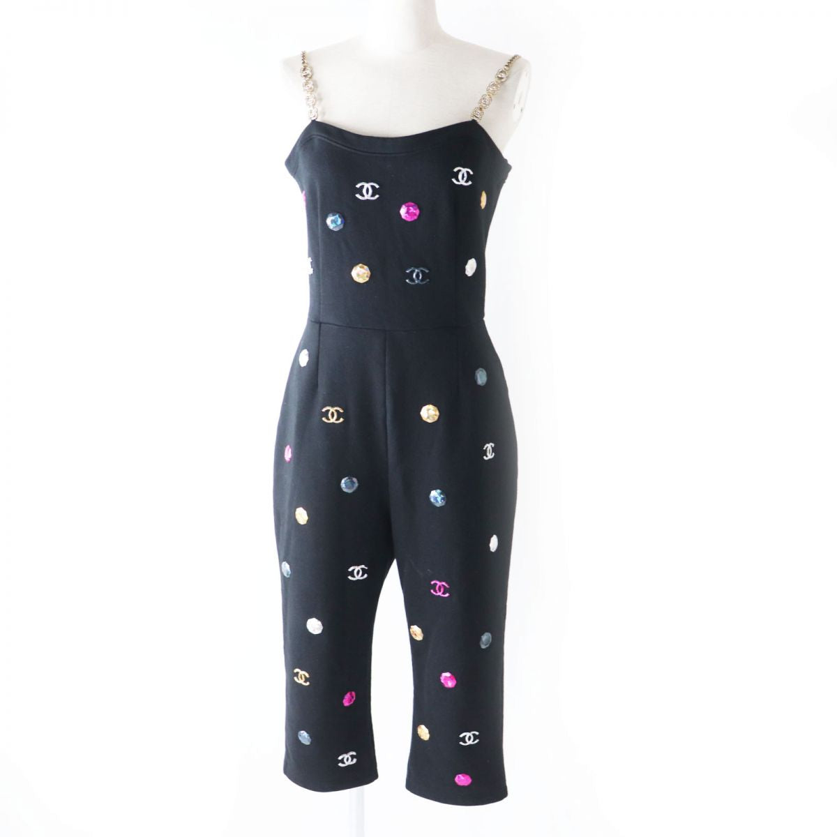 Chanel COCO Mark Rhinestone Jumpsuit 38