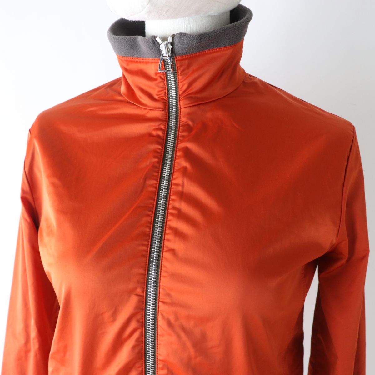 Hermes Women's Fleece Zip-up Jacket Orange Khaki