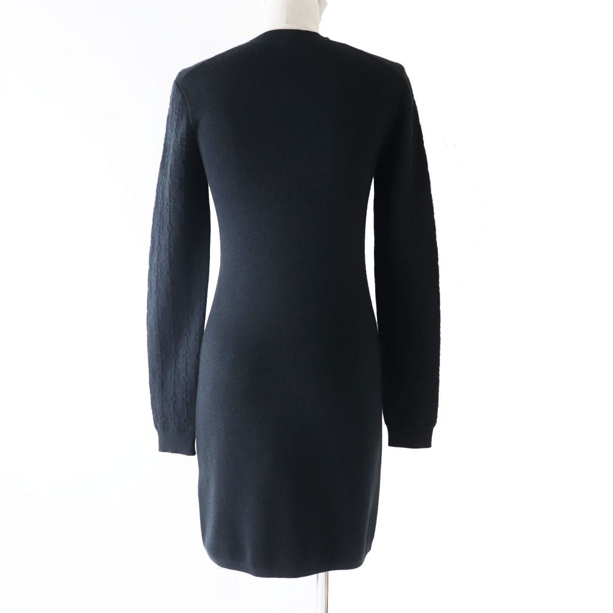 Hermes Cashmere Silk Knit Dress Black