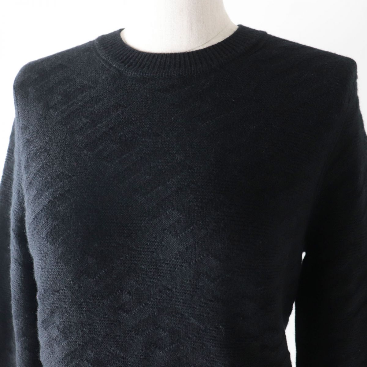 Hermes Wool H-pattern Knit Pullover Black