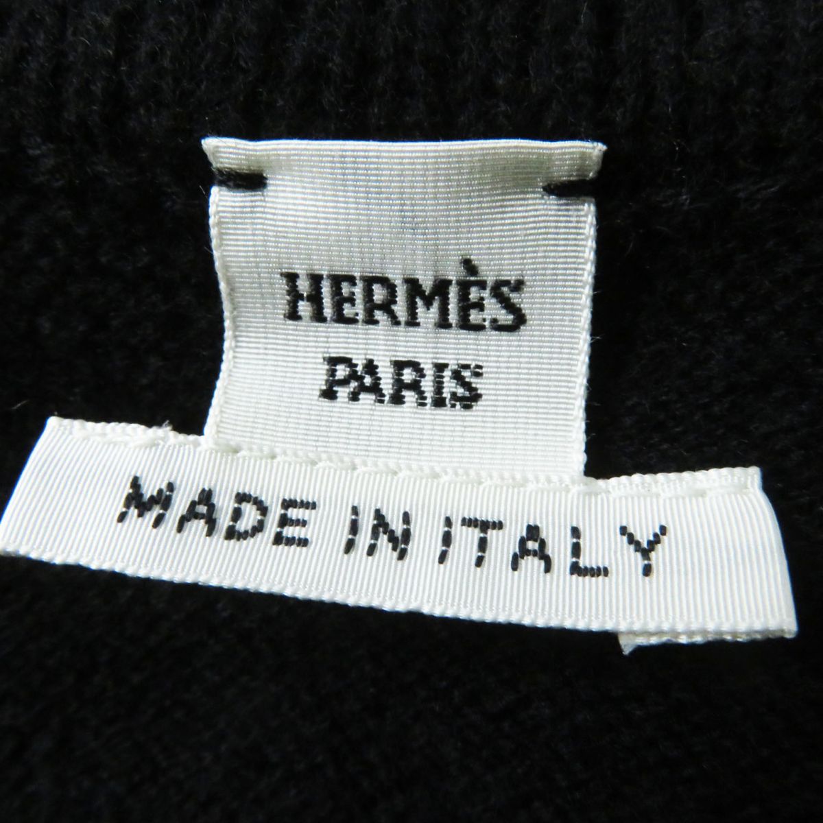 Hermes Wool H-pattern Knit Pullover Black