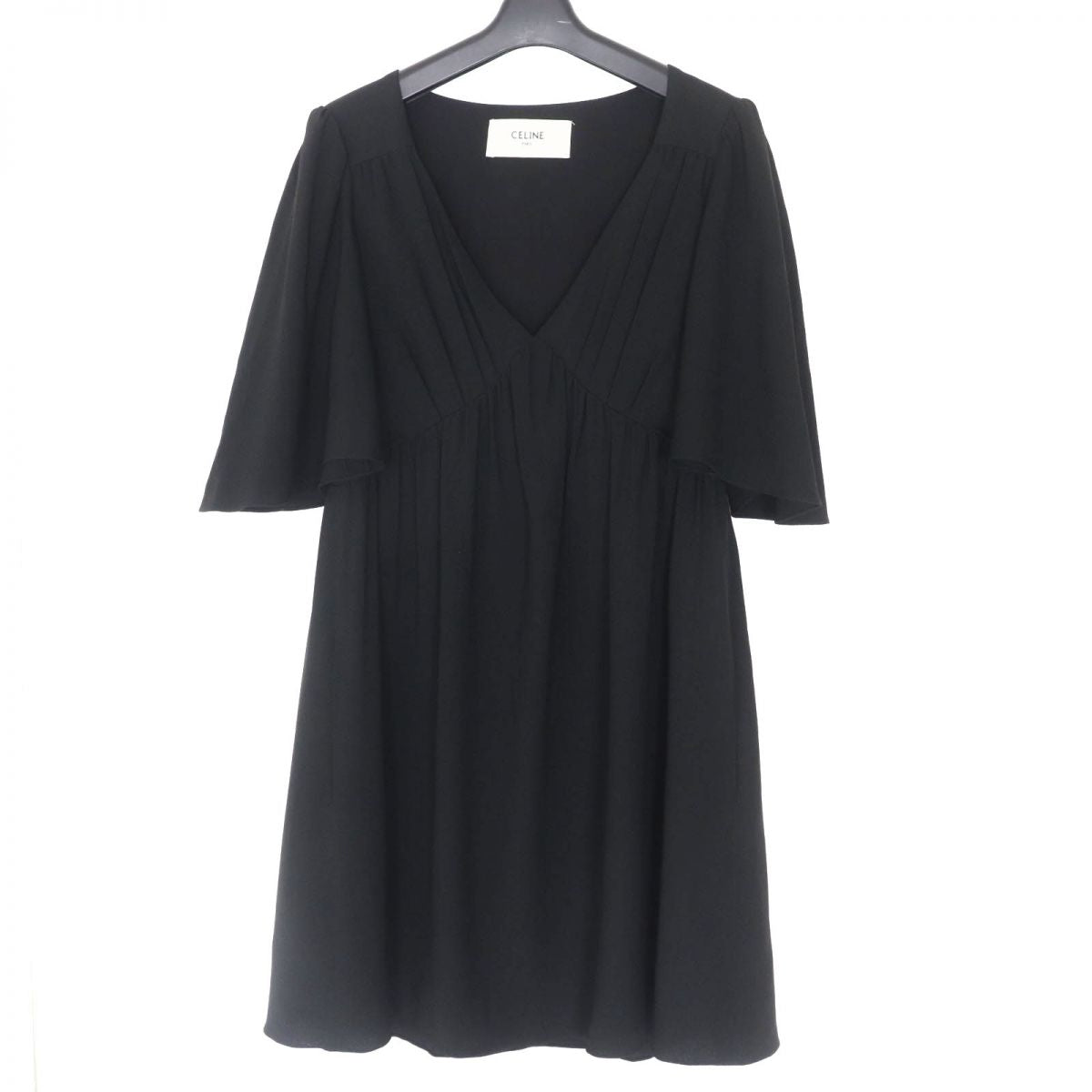 Celine Cap Sleeve Fluid Dress Black 34