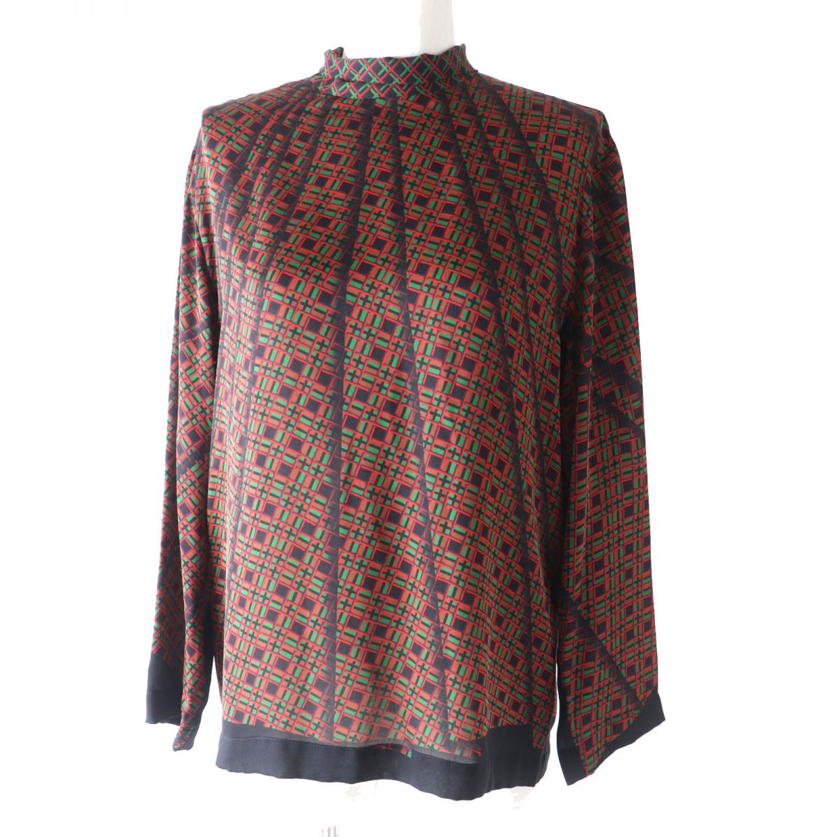 Hermes Silk Bow Ribbon Blouse Multicolor 38