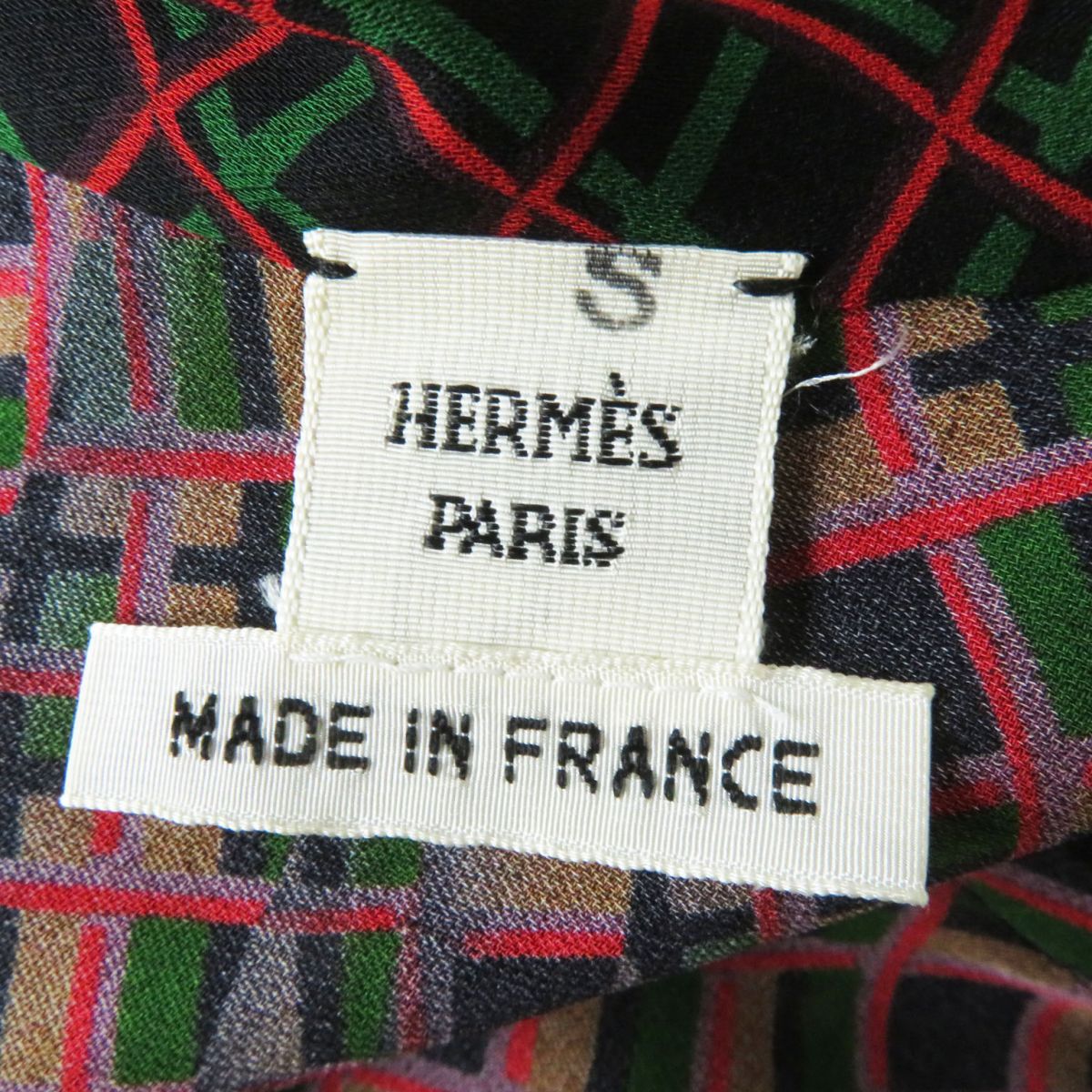 Hermes Silk Bow Ribbon Blouse Multicolor 38