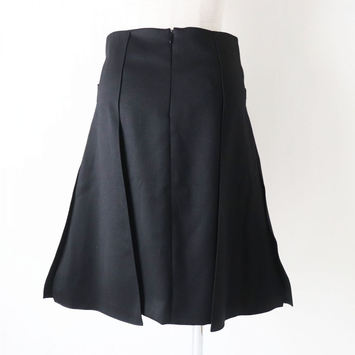 Chanel COCO Mark Flared Skirt Black Silk