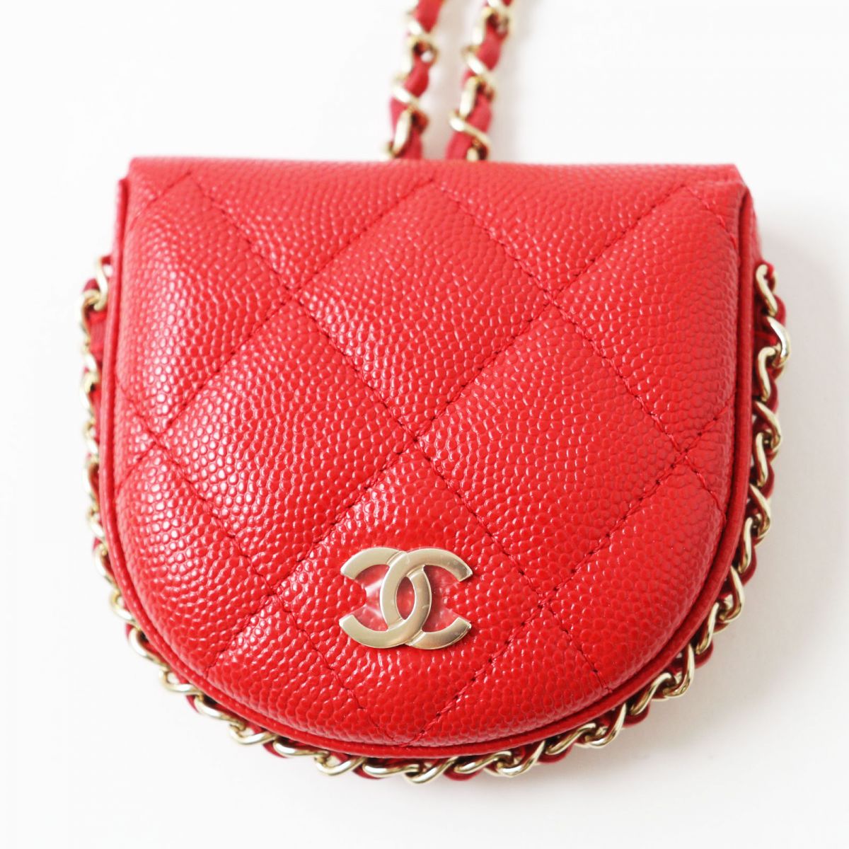 Chanel Matelasse Caviar Skin Chain Wallet Coin Case