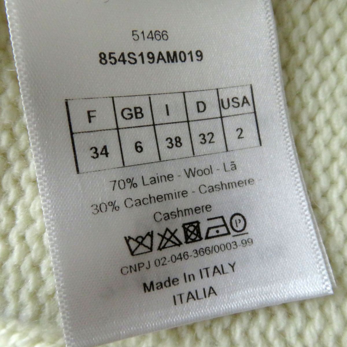 Christian Dior Wool Cashmere Knit Pullover