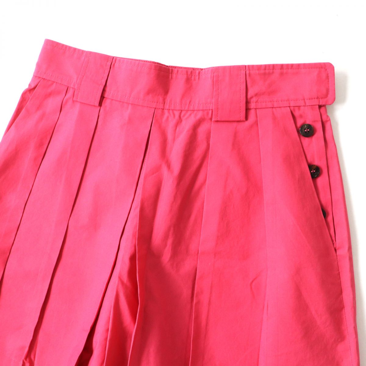 Hermes Cotton Pleated Culottes Skirt Pink