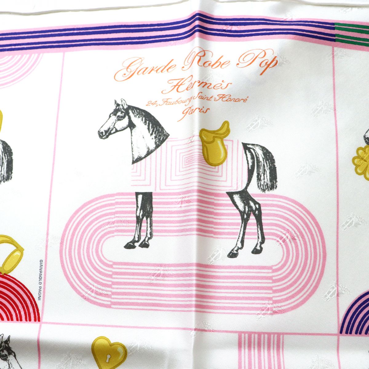 Hermes Silk Scarf 70 Carr Garde-robe Pop