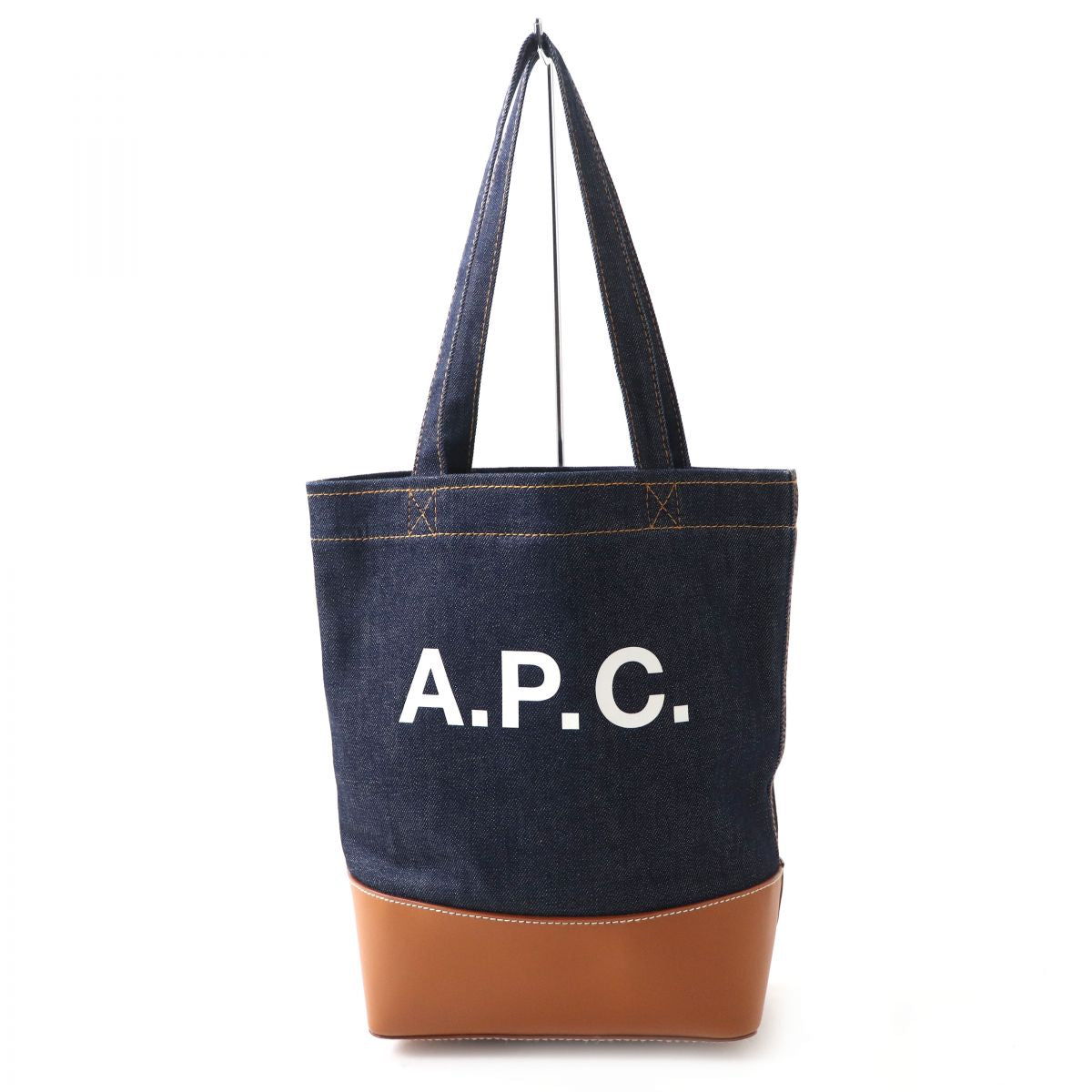 A.P.C Axelle Denim Leather Tote Shoulder Bag