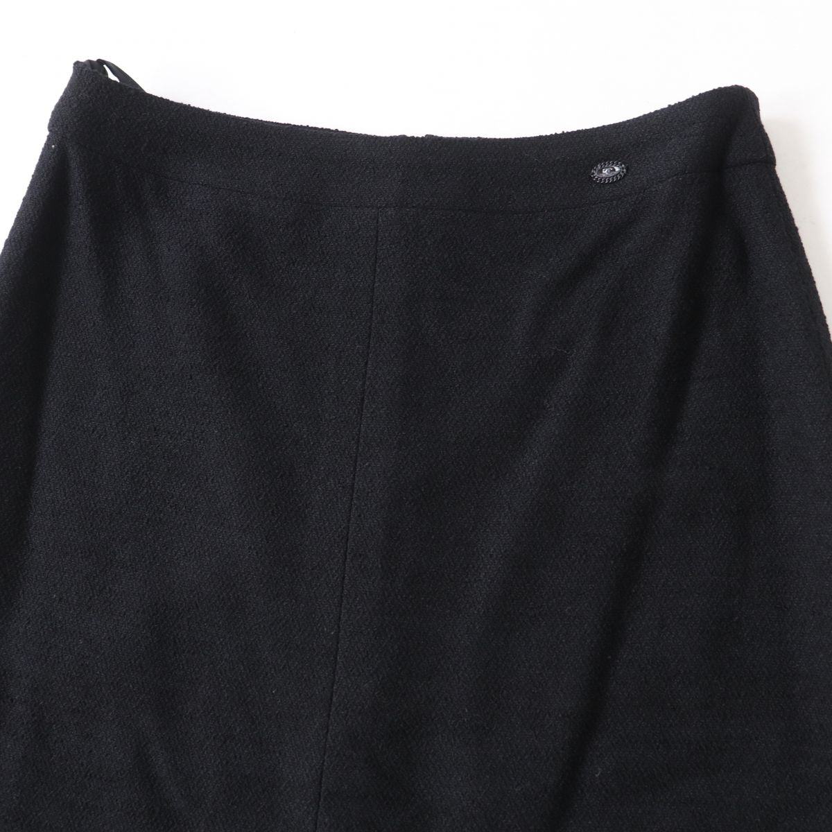 Chanel Tweed Skirt Black 38