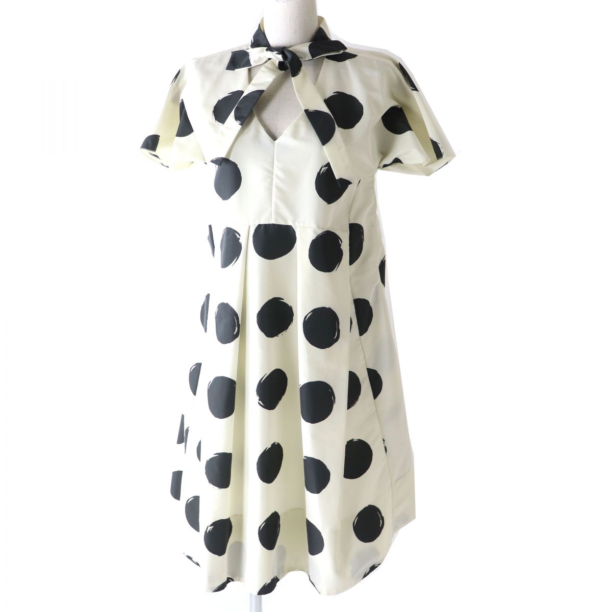 MARNI Women's Bowtie Flare Dress Polka Dot