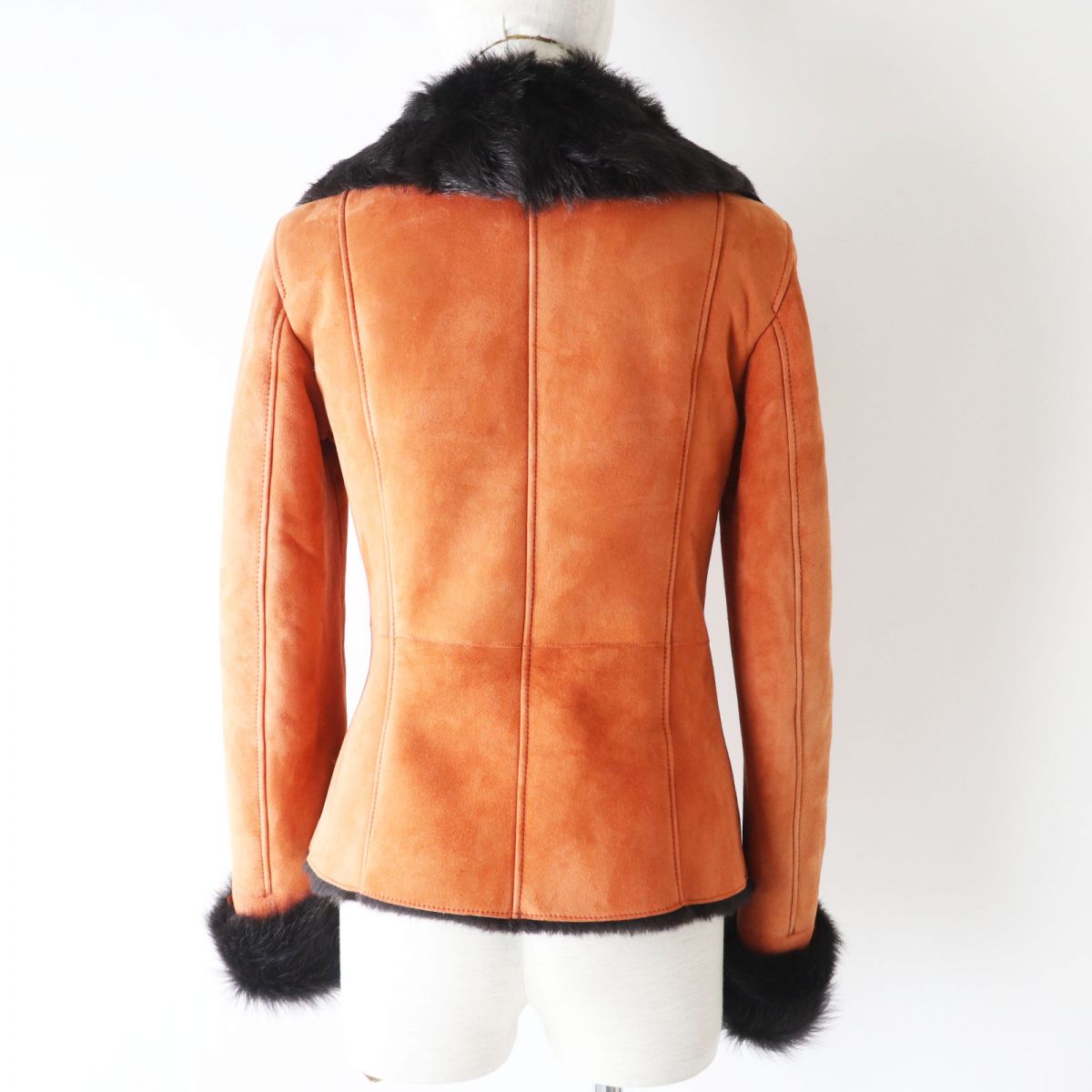 Armani Shearling Rider Jacket Orange