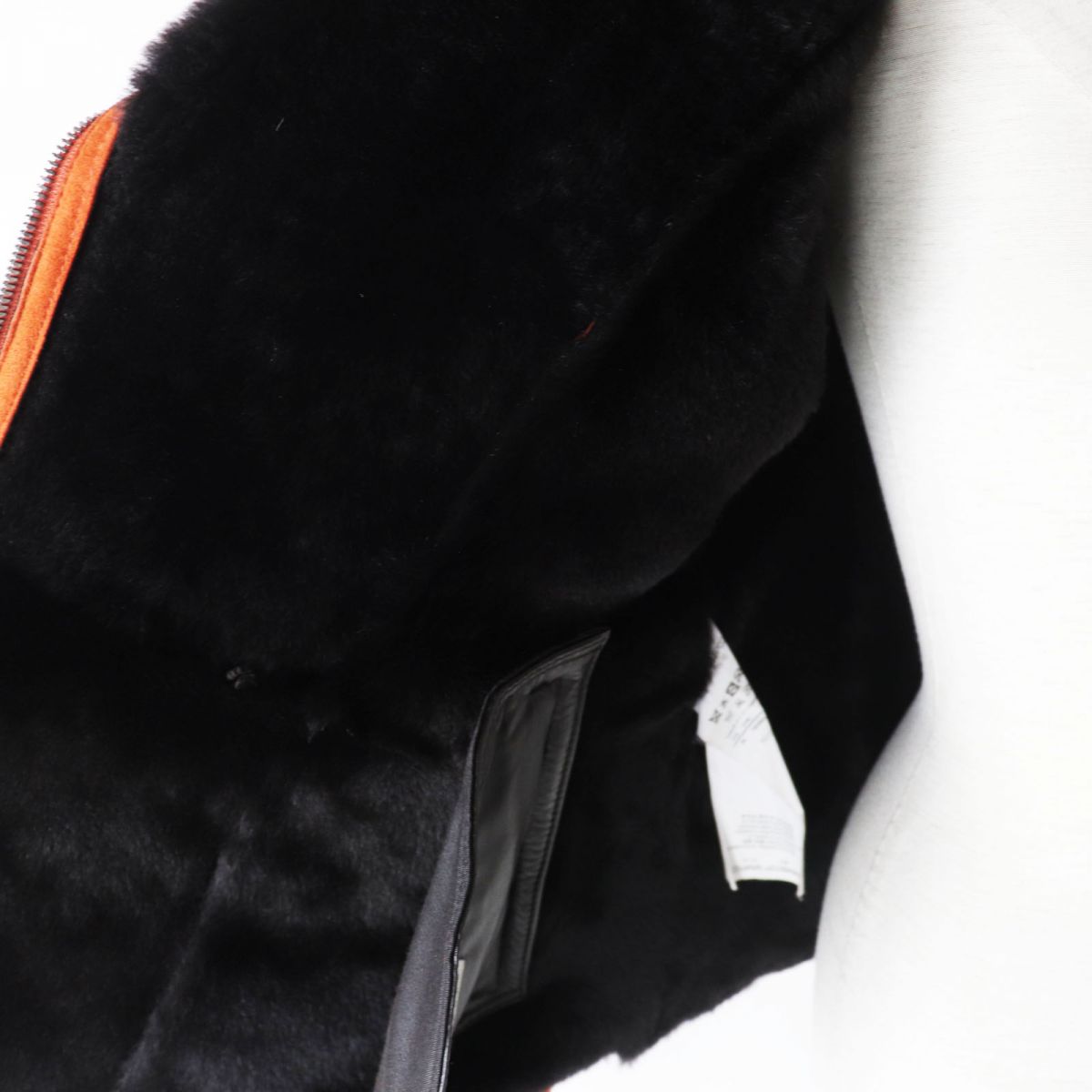 Armani Shearling Rider Jacket Orange