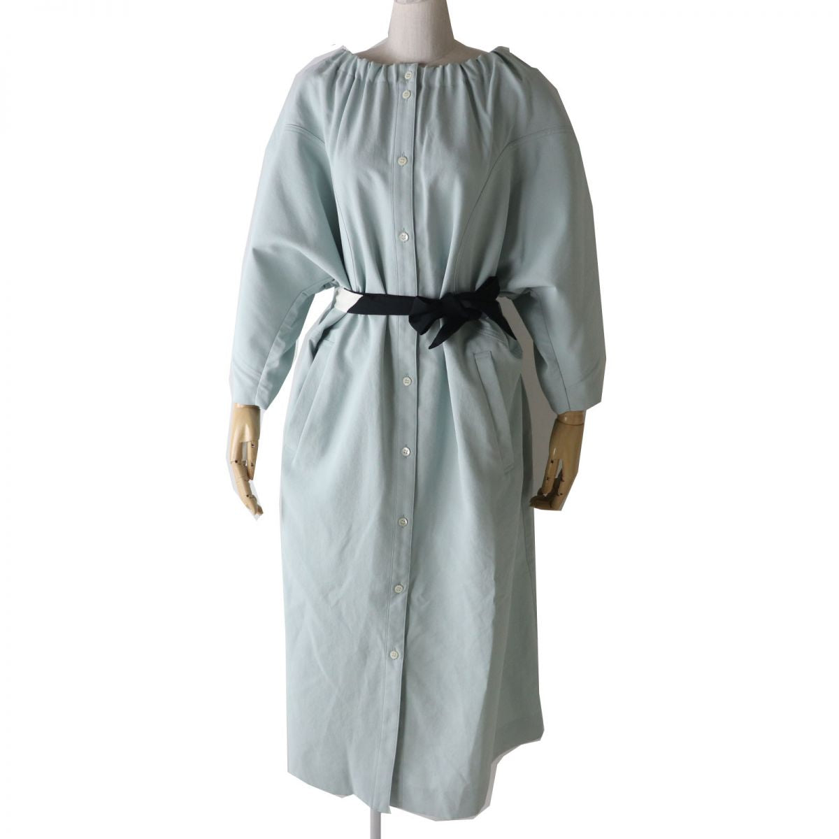 AKIRANAKA Women's Belted Dolman Dress Mint Green