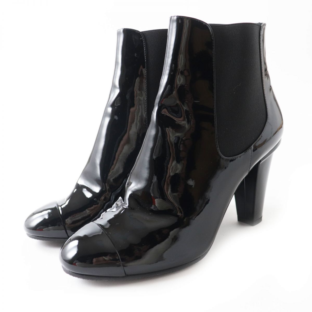 Chanel COCO Mark Patent Leather Short Boots