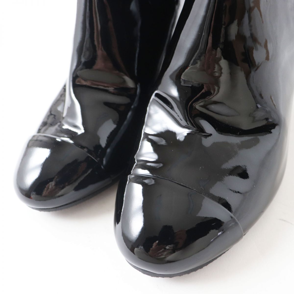 Chanel COCO Mark Patent Leather Short Boots