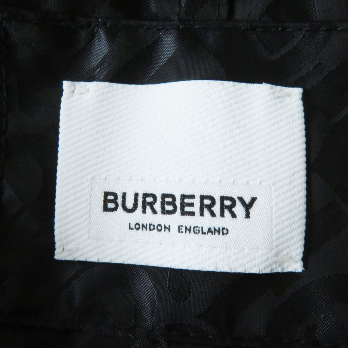 Burberry Nylon Monogram Hooded Long Coat Black