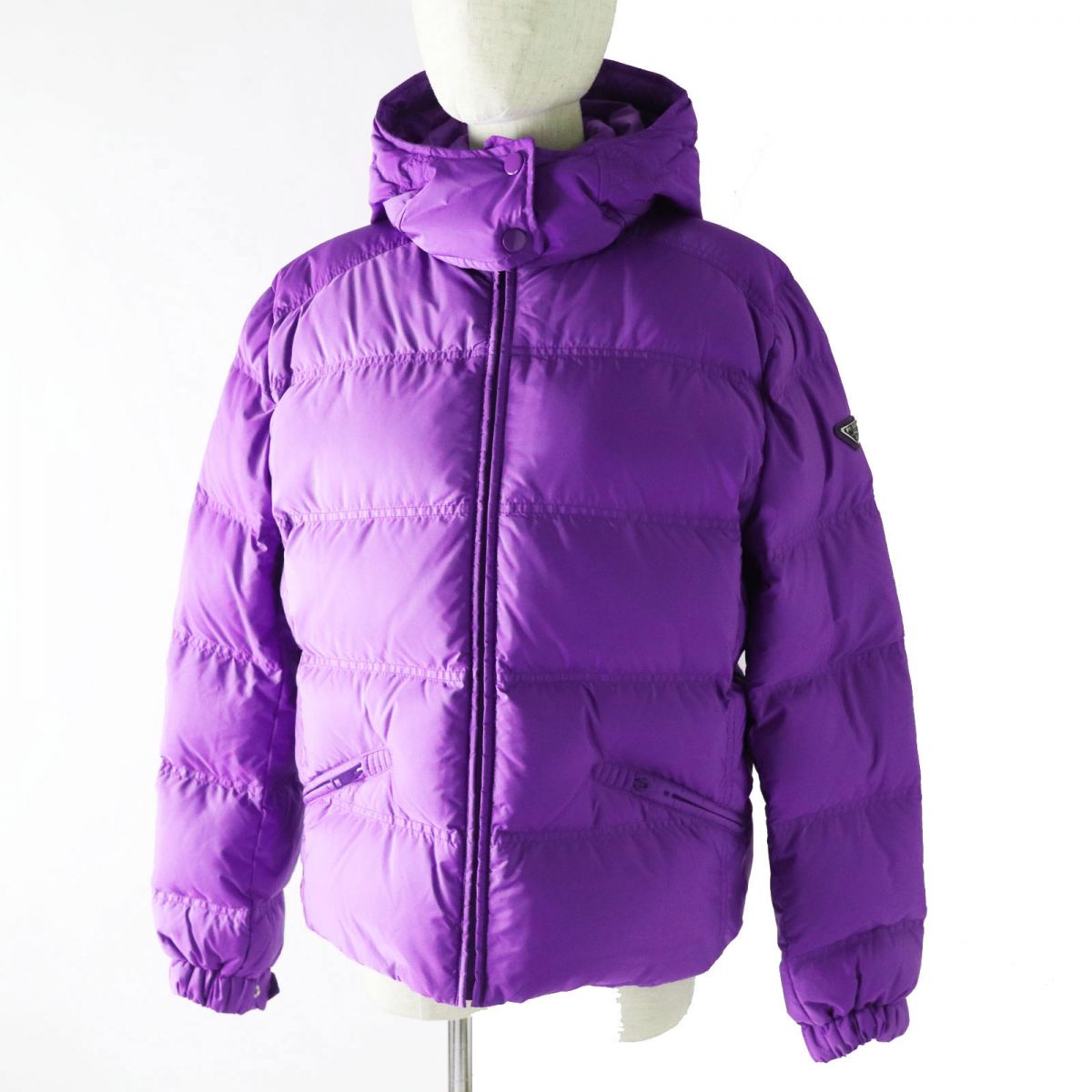 Prada Women's Hooded Down Jacket Purple 46