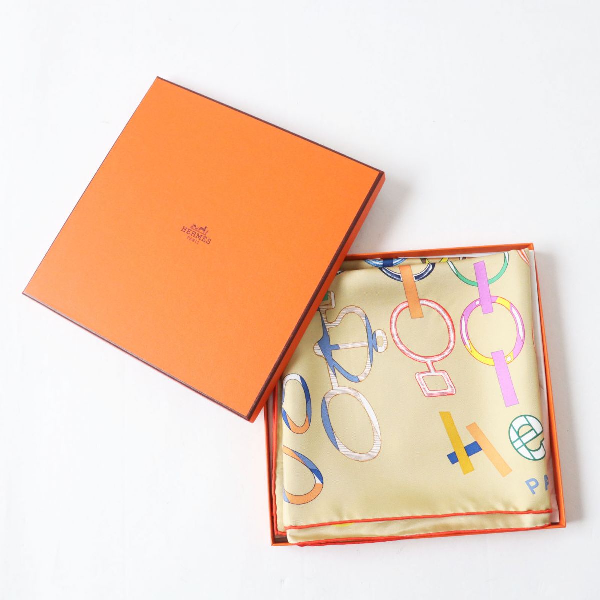 Hermes Silk Scarf Carr 90 DO RE BOUCLES