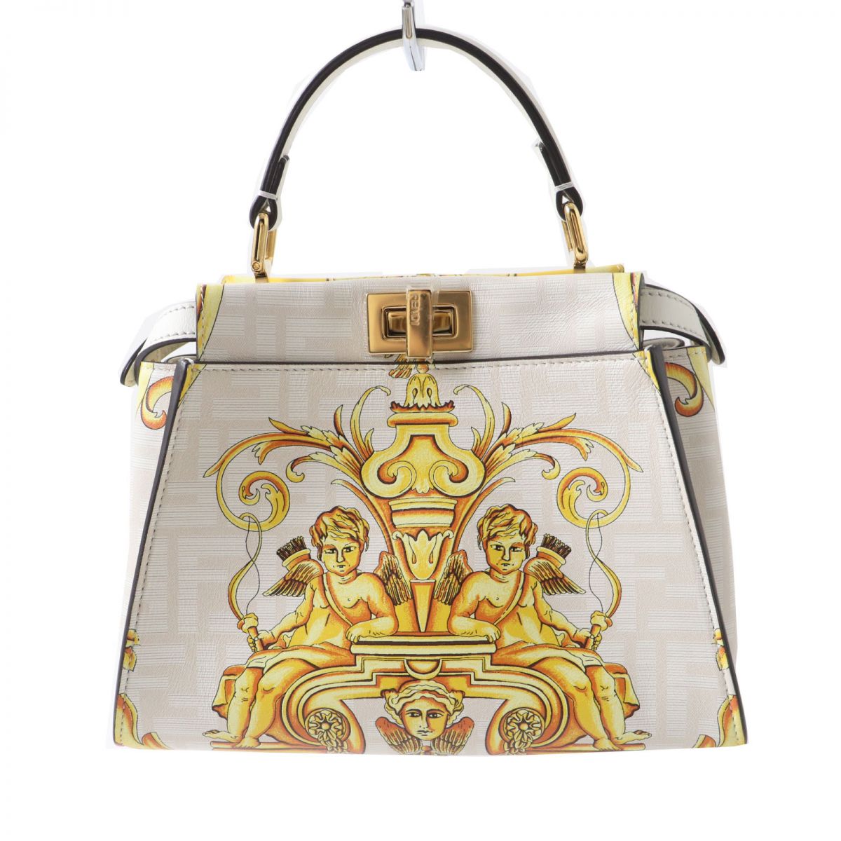 Fendi Versace Mini Peekaboo 2WAY Bag White