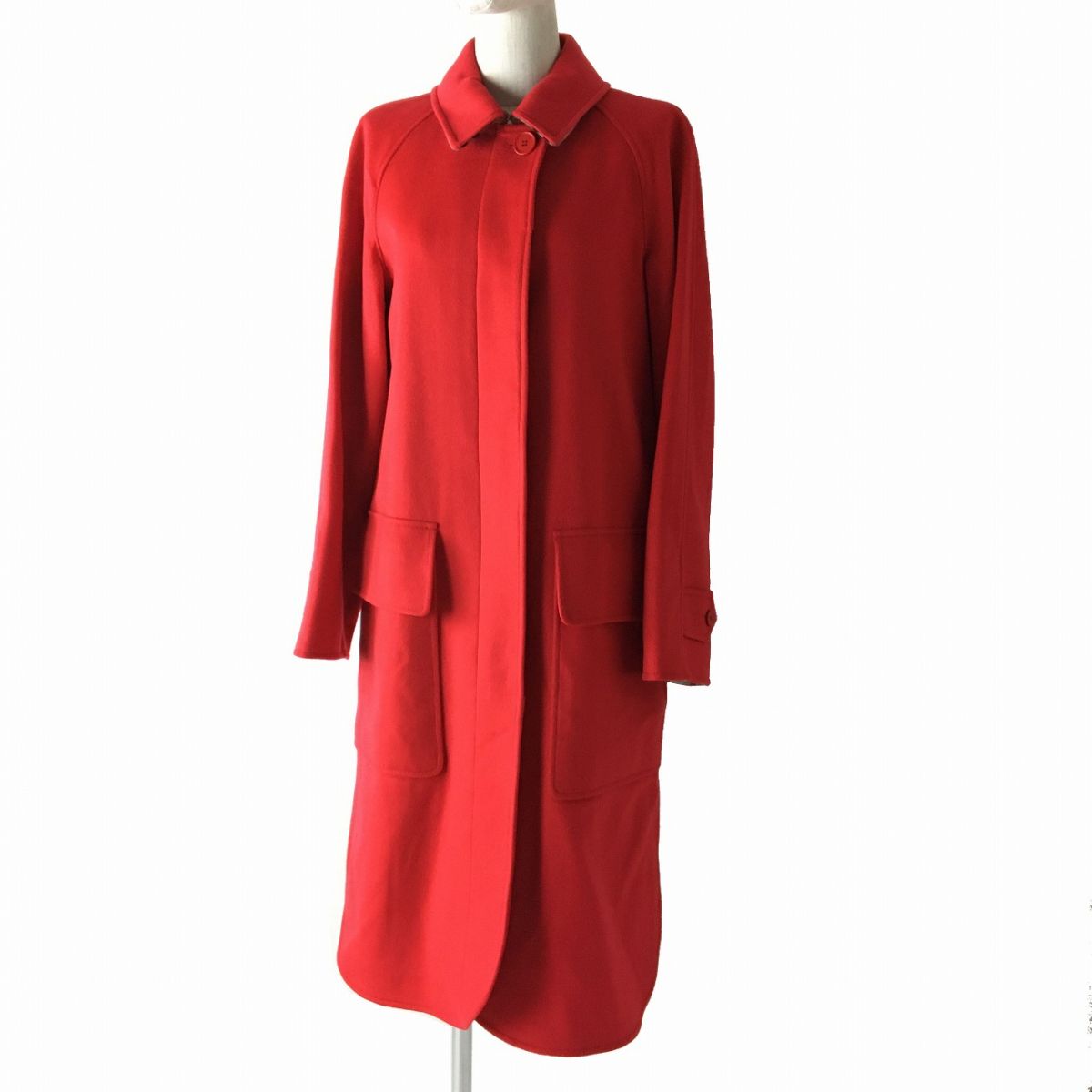 Burberry Women's 100% Cashmere Long Coat Red 38