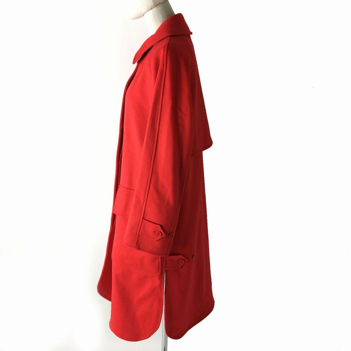 Burberry Women's 100% Cashmere Long Coat Red 38