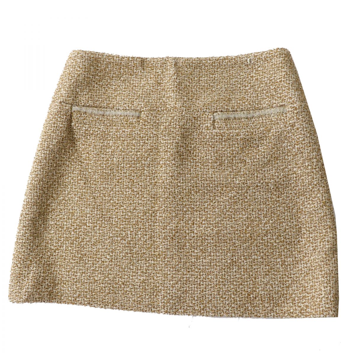 Chanel COCO Mark Silk Tweed Skirt