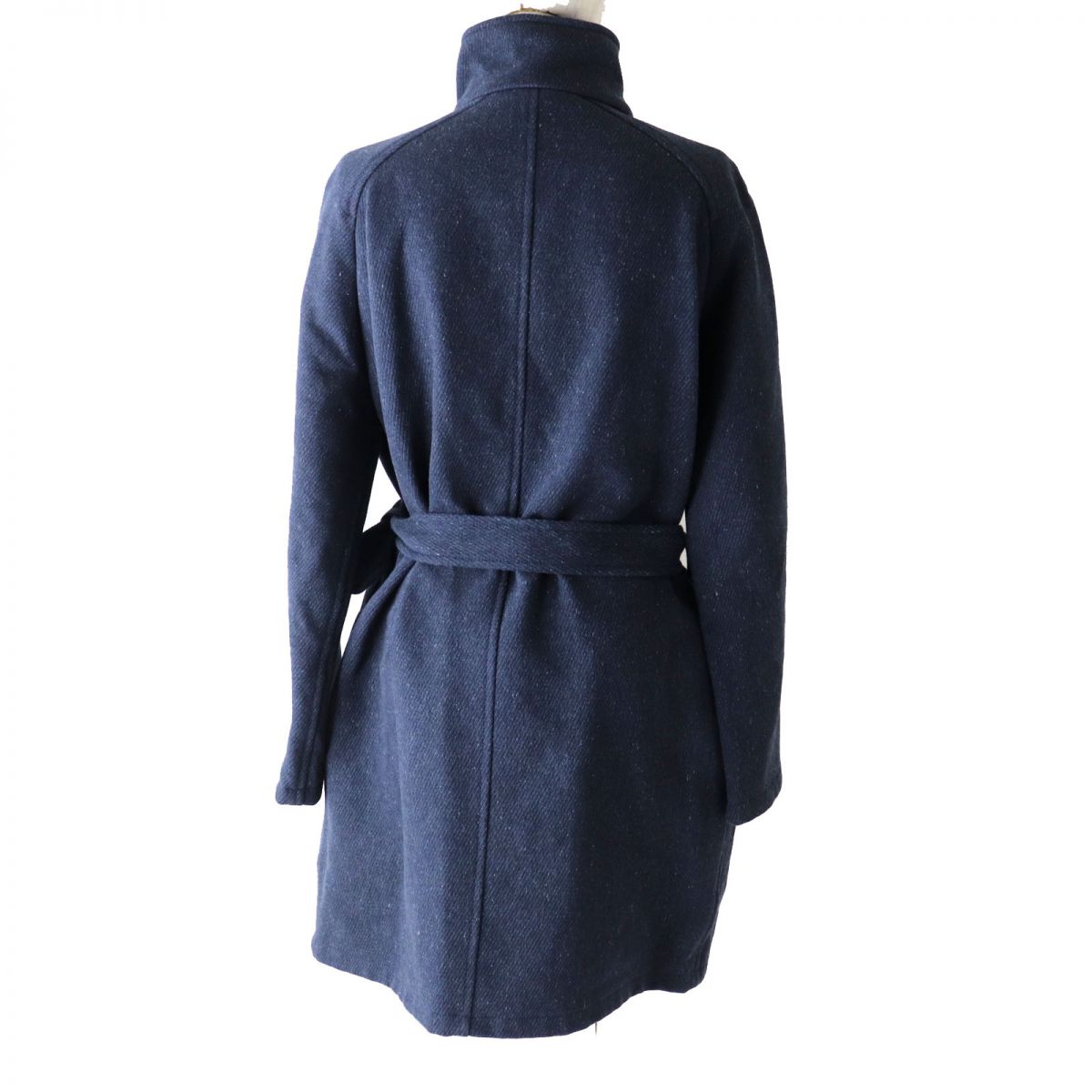 Hermes Women's Belt & Button Stand Collar Coat