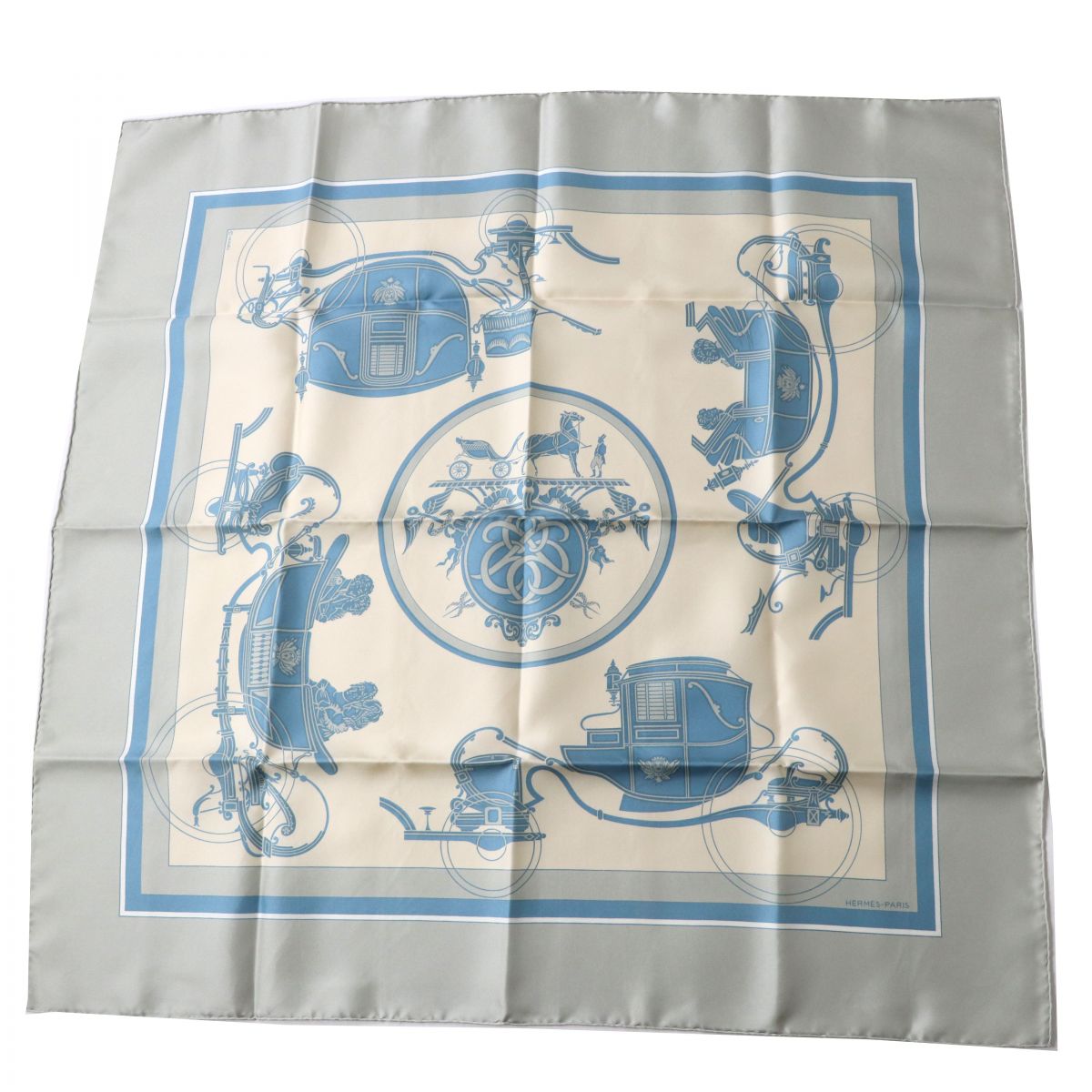 Hermes Silk 100% Scarf Carriage Pattern