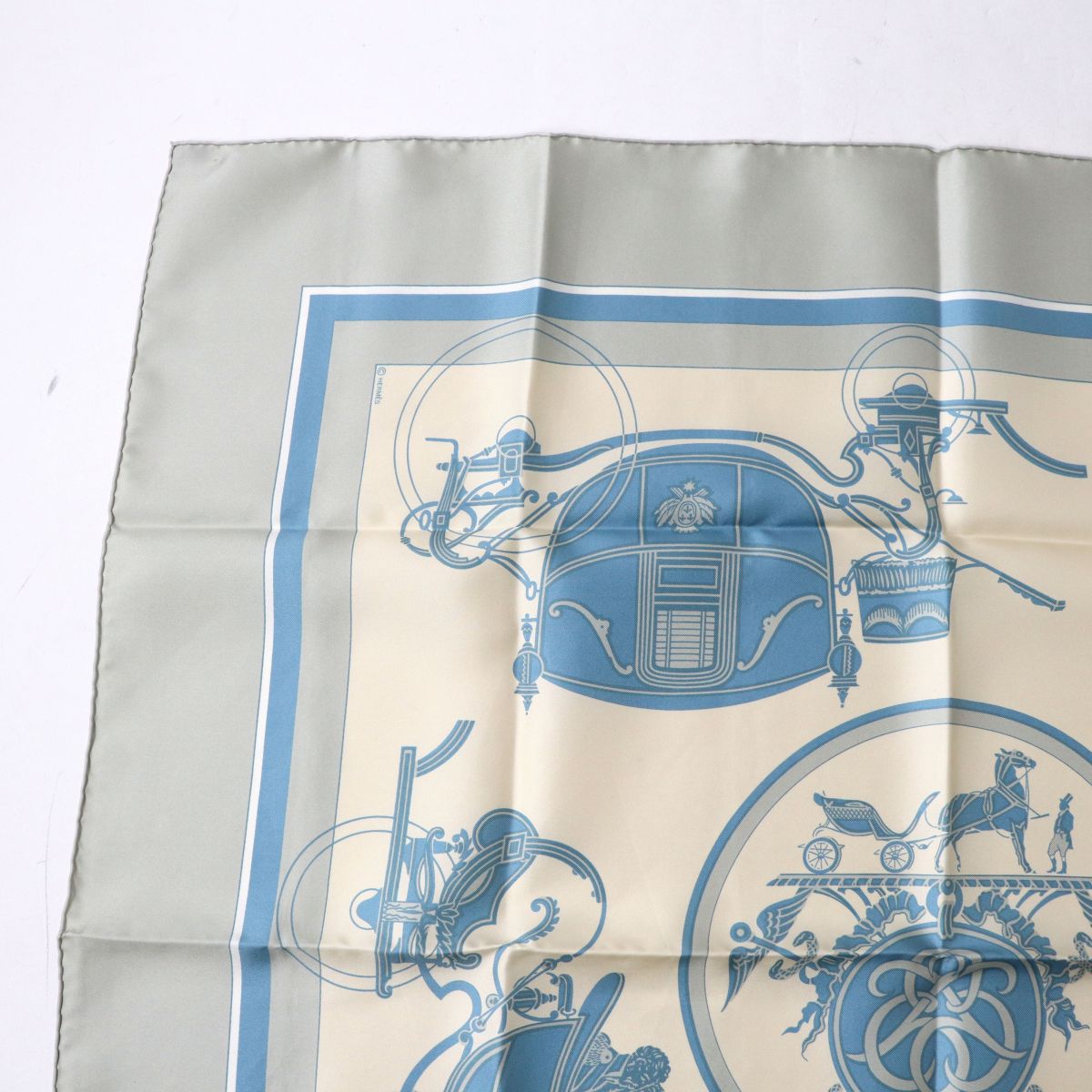 Hermes Silk 100% Scarf Carriage Pattern