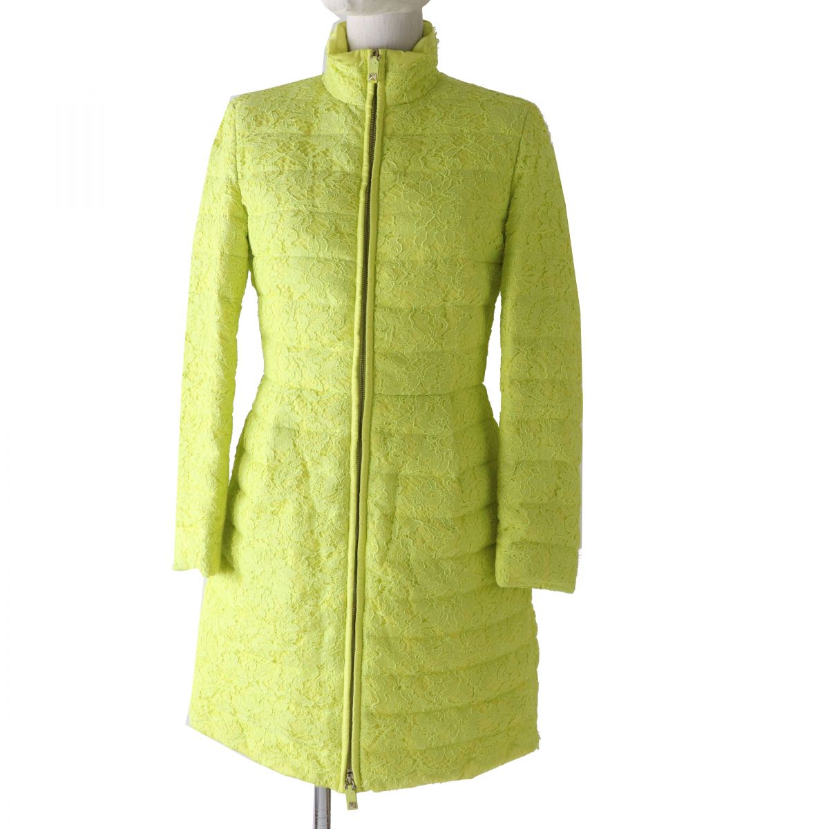 Valentino Women's Lace Rockstud Coat Neon Yellow