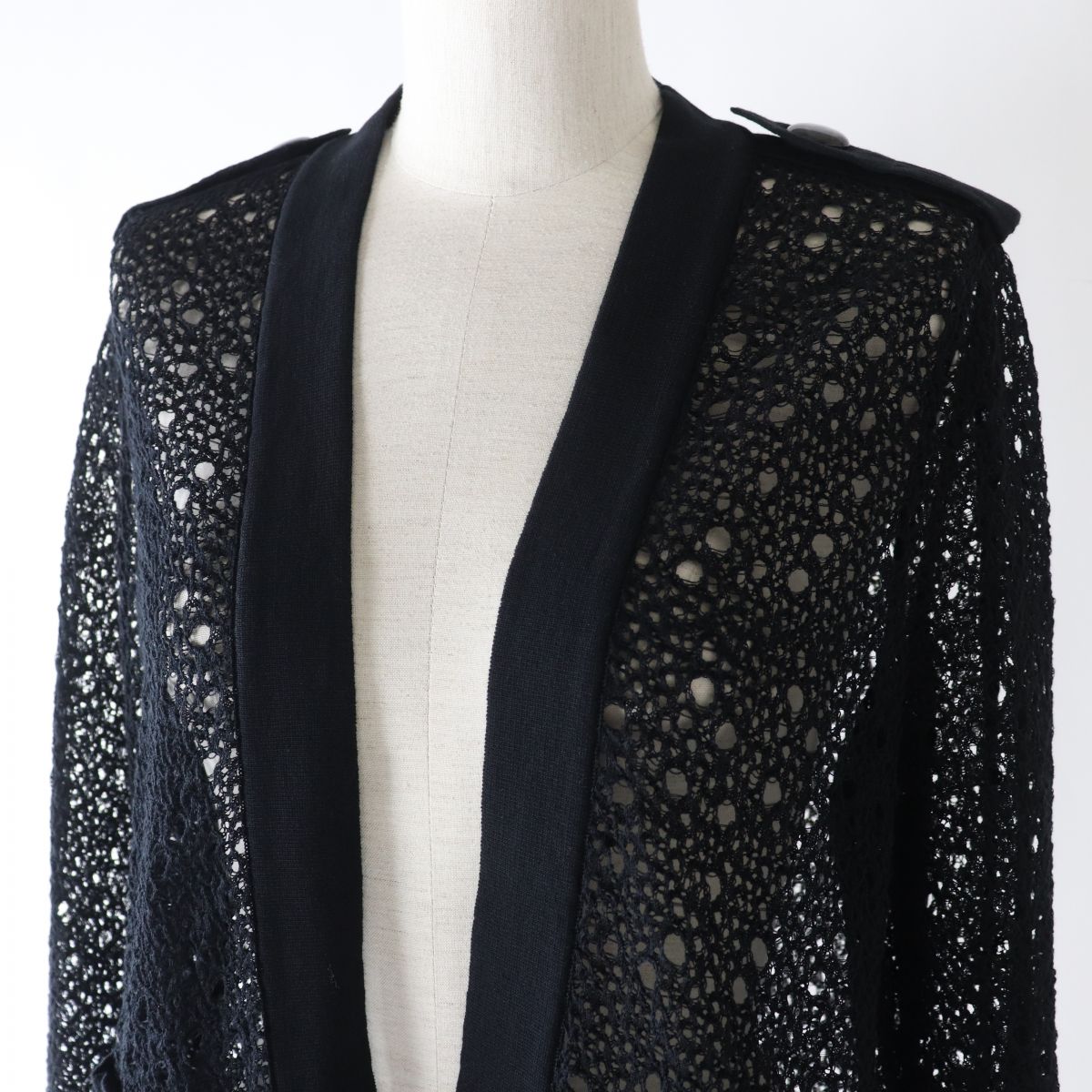 Chanel COCO Mark Lace Cardigan Black 38